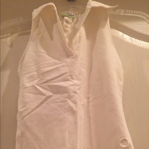 White V-Neck Workout Top